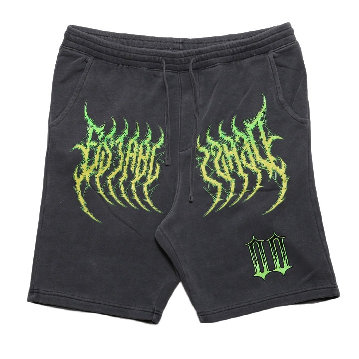 LIVE MECHANICS ハーフパンツ スウェット 半ズボン 短パン メンズ 春夏用 黒 大きいサイズ ライブメカニクス ショートパンツ オールド文字 トライバル文字