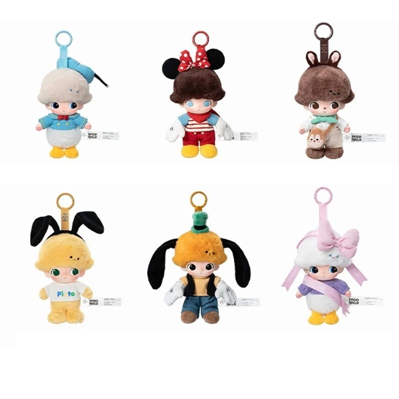 公式正規品POP MART DIMOO WORLD × DISNEY シリーズ ぬいぐるみキーチェーン シリーズ ぬいぐるみキーチェーン ペンダント ガチャポン ブラインドボックスサプライズギフト