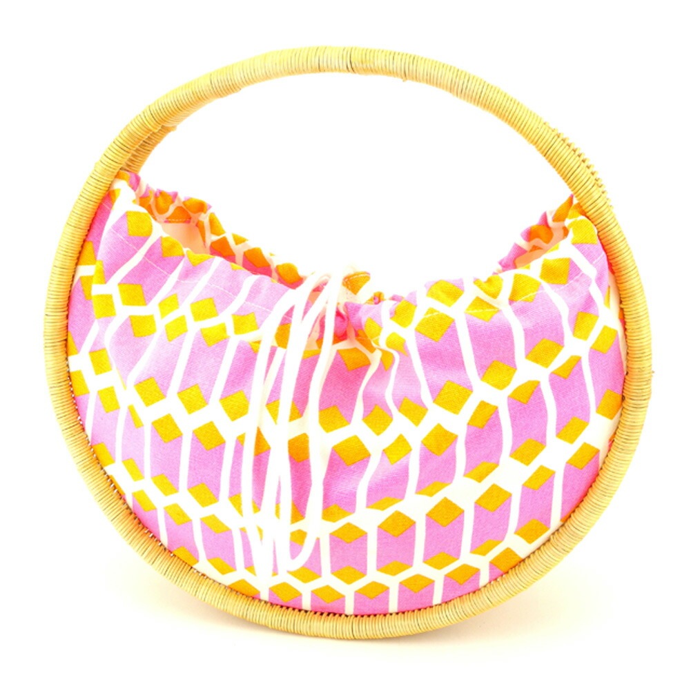 ハンドバッグ プリント ピンク ホワイト 白 オレンジ ベージュ レディース 中古