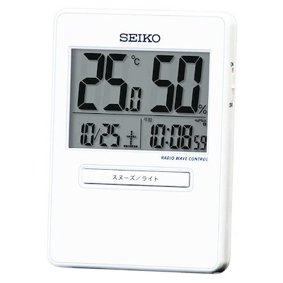他サイト： セイコー　電波デジタル時計 【温度湿度メイン表示】 白　SQ797W [デジタル/電波自動受信機能有]の商品画像