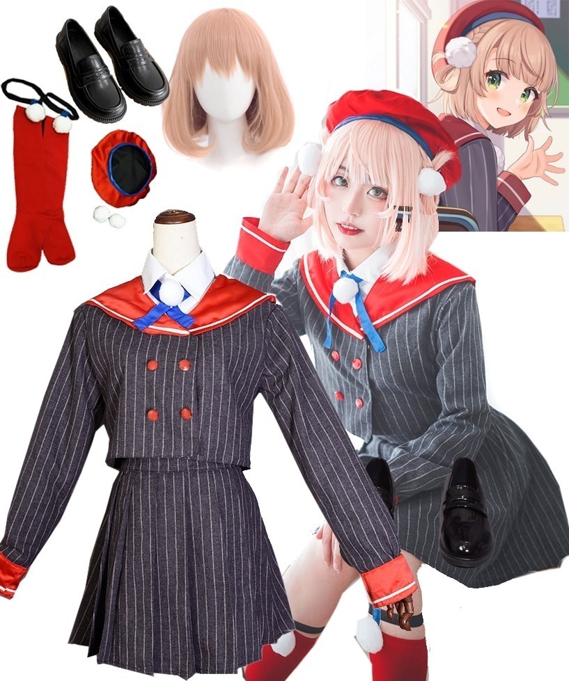 時雨羽衣 フルセット 衣装+帽+靴下 コスプレ衣装 風 靴 ウィッグ 追加可 しぐれうい バーチャルYouTuber VTuber プレゼント 祭り ハロウイーン衣装 コスチューム