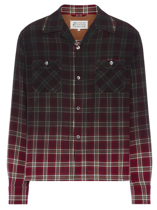 MAISON MARGIELA Men Long Tops S50DT0069 M35692 001F BURGUNDY CHECK