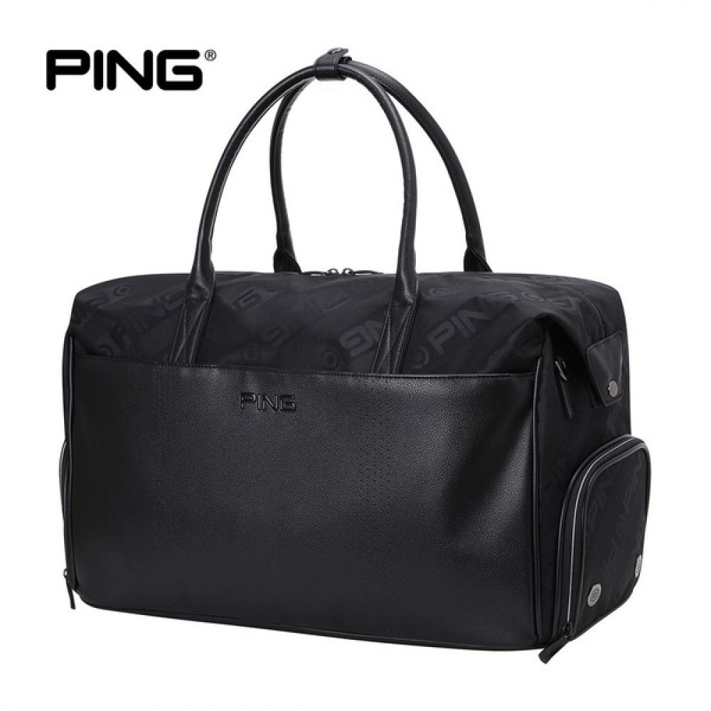 [ping] メンズロゴ柄ボストンバッグ