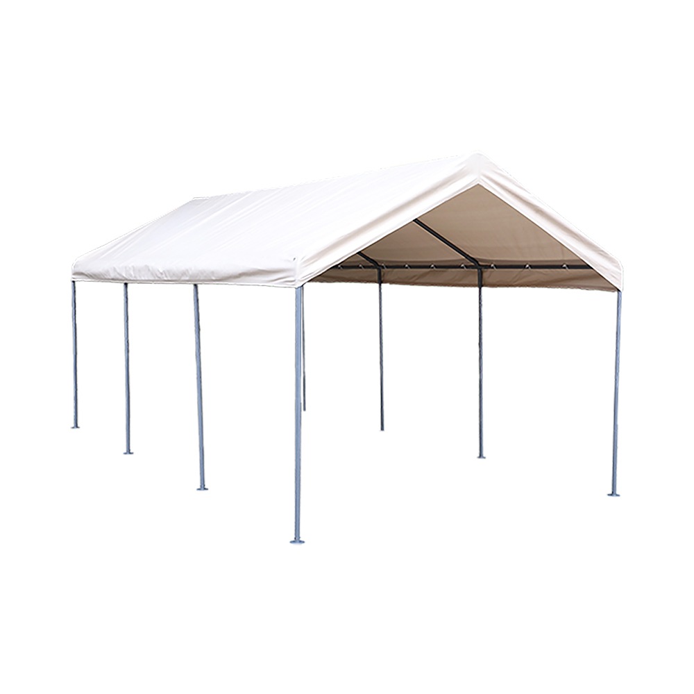 【国内発送】137【ベージュ・カバーなし】バイクガレージ テント 車庫テント ガレージテント 3×6m UV ガレージテント カーポート 車庫