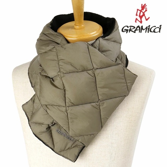 タイオン ダウンスカーフ [G4FA-102-TG] TAION DOWN SCARF メンズ・レディース ダウンマフラー ネックウォーマー キルティング コラボ STONE-GREY