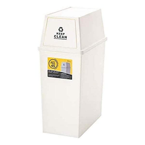 スタッキングペール45L スリム フタ付きゴミ箱 ホワイト W28×D45×H67 LFS-761WH