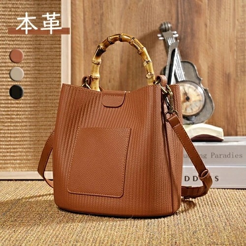 最終値下げ本革 バケツ型ショルダーバッグ 2way レディース インナポーチ付き 肩掛け/斜め掛け 20-50代 フォーマル 通勤 旅行 ブラック/ブラウン 母の日 プレゼント