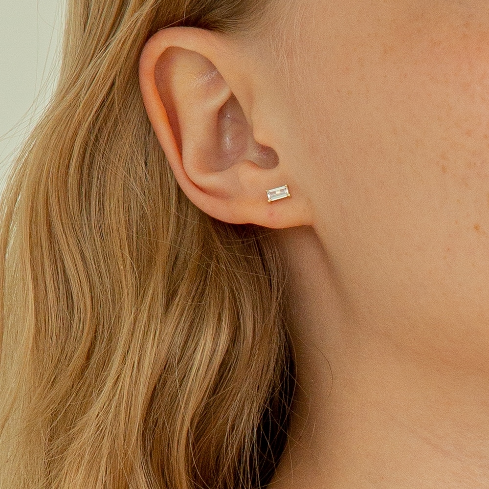 LUNNE 14k バゲットキュービックピアス 14k ゴールド #L21