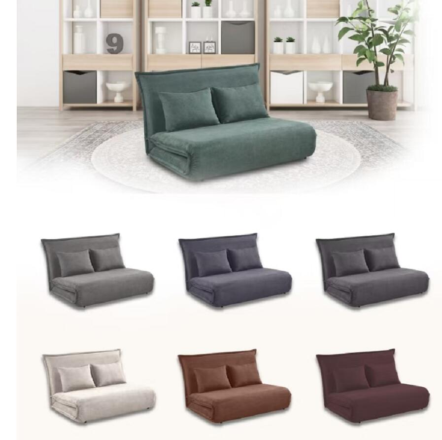 ダブルソファー　座椅子ソファー　ソファーベッド　多機能 モダン　高級ベルベット 調節可能　折りたたみソファー 金属フレーム　ホームホテルアパート用寝室