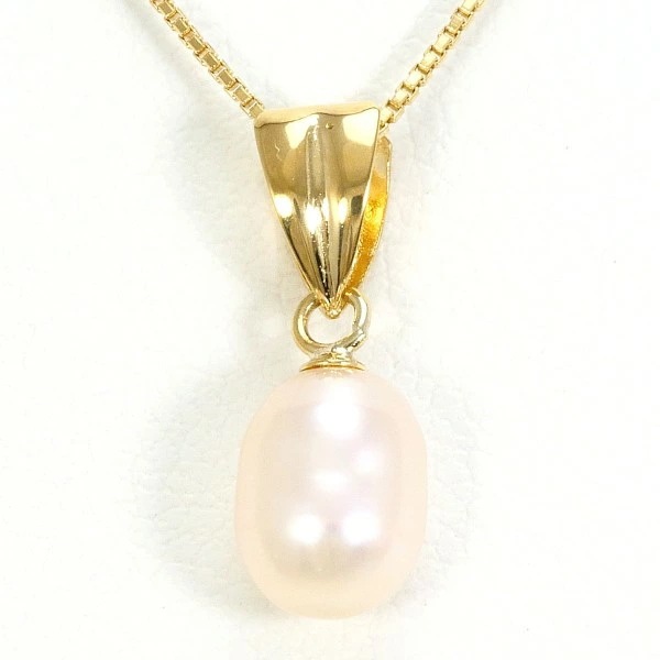 K18 18金 YG イエローゴールド ネックレス パール(真珠) 約40cm ジュエリー 中古