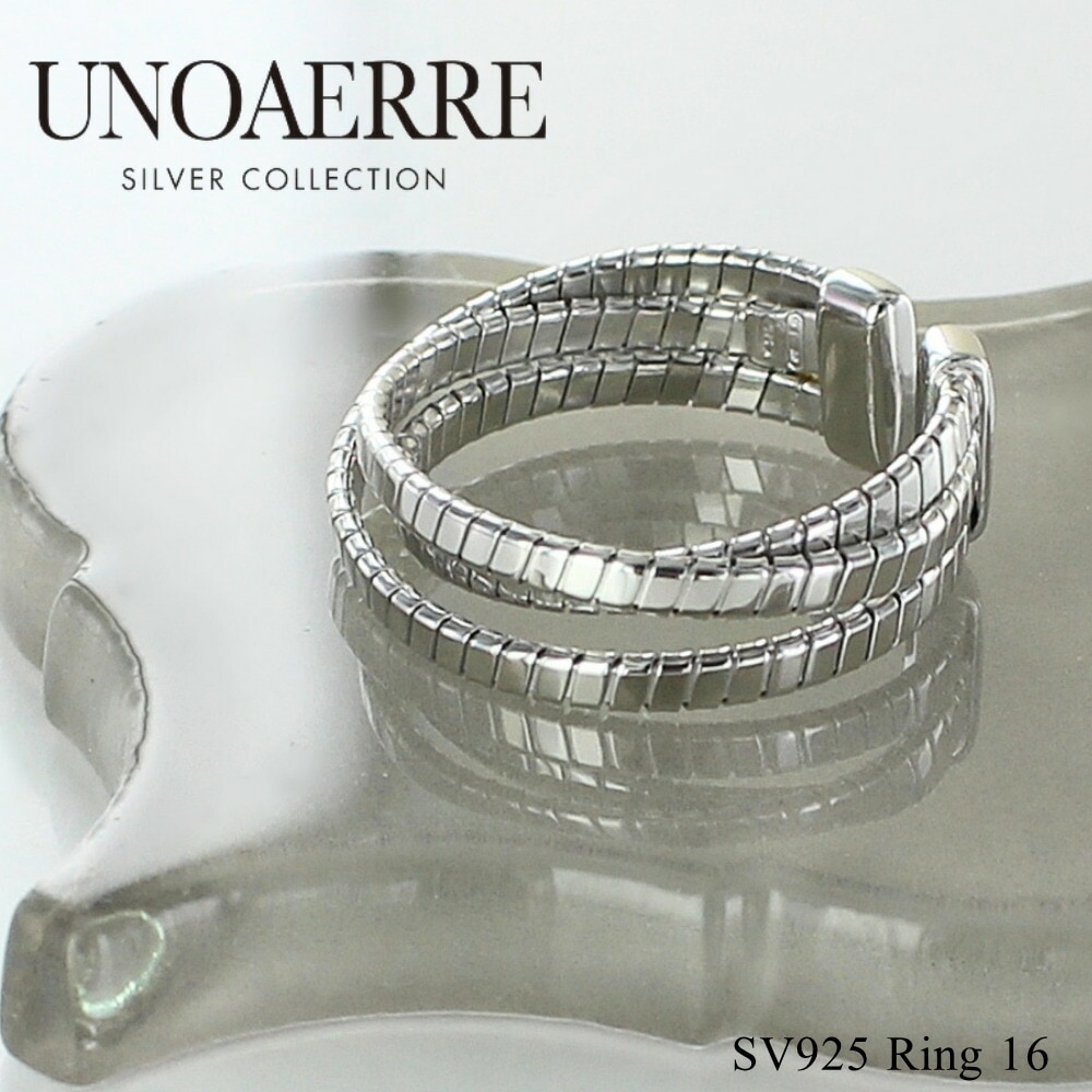 UNOAERRE ウノアエレ リング レディース シルバー925 16号 ロジウムコーティング シルバーリング イタリア製 SILVER COLLECTION ショッパー付き プレゼント ギフト 女性