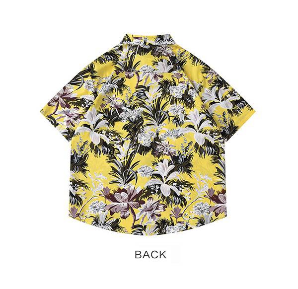 トップス半袖シャツハワイアン 半袖 開襟シャツ シンプルデザイン 夏物 ボタニカル柄 メンズ 花柄 カジ 大きいサイズ ペアルック 開襟 ヴィンテージ風 レディース シャツ アロハシャツ オープンカラ