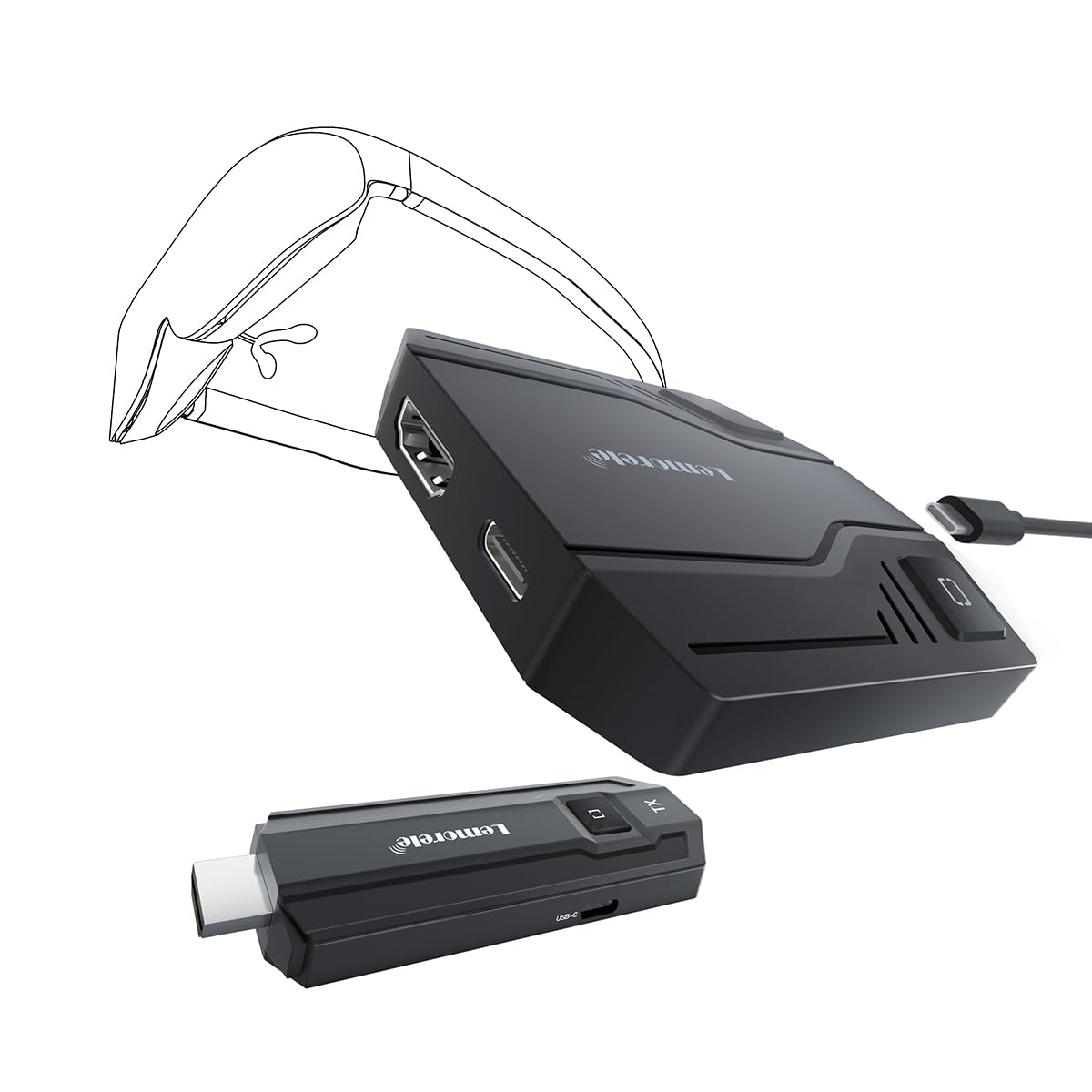 ワイヤレス HDMI 送受信機 セット 小型 50M AR グラス 変換アダプター Xreal Air pro2 AR スマート グラス 技適認証番号：「R210-207059」1080P HDMI