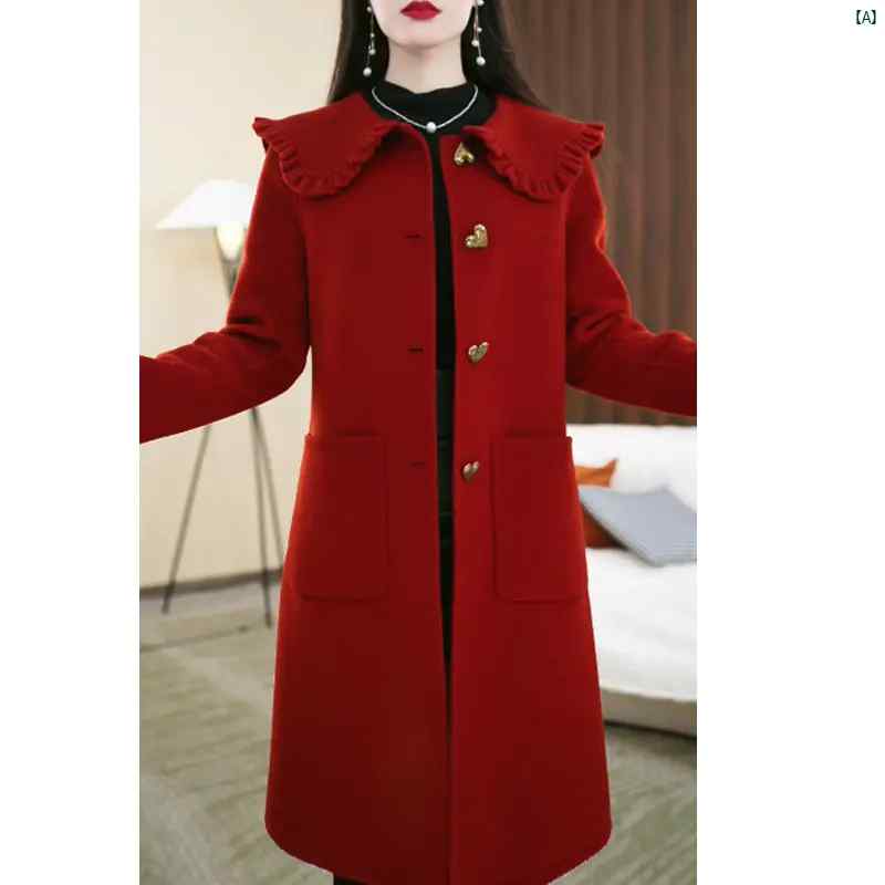 レディース レディース ファッション 上品　オシャレ　綺麗 両面 ウール コート ホット 秋冬 ハイエンド 高級 ウェディング