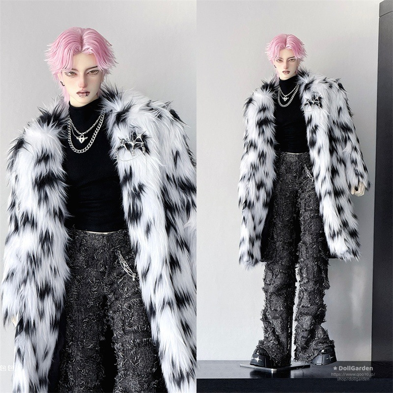 bjd ドール服 75cm 「雪豹」ファーコートセット 球体関節人形用衣装 ロングコート+パンツ+トップス ID75サイズ ドール 服 BJDDOLL
