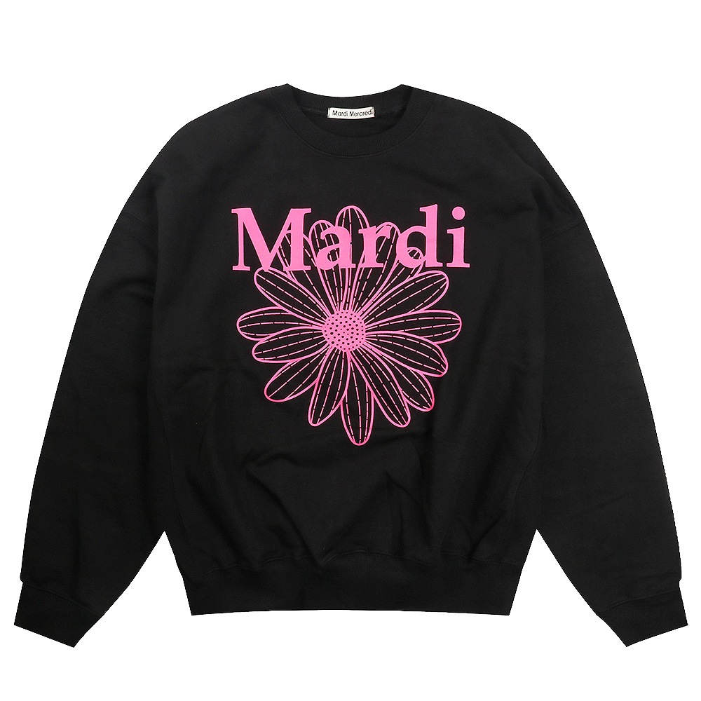 SWEATSHIRT FLOWERMARDI BLACK FUCHSIA 長袖 レディース 韓国 ファッション アパレル