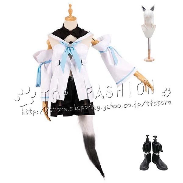 バーチャルYouTuber Vtuber　風 白上フブキ コスプレ衣装 ウィッグ cosplay コスチューム ハロウィン クリスマス