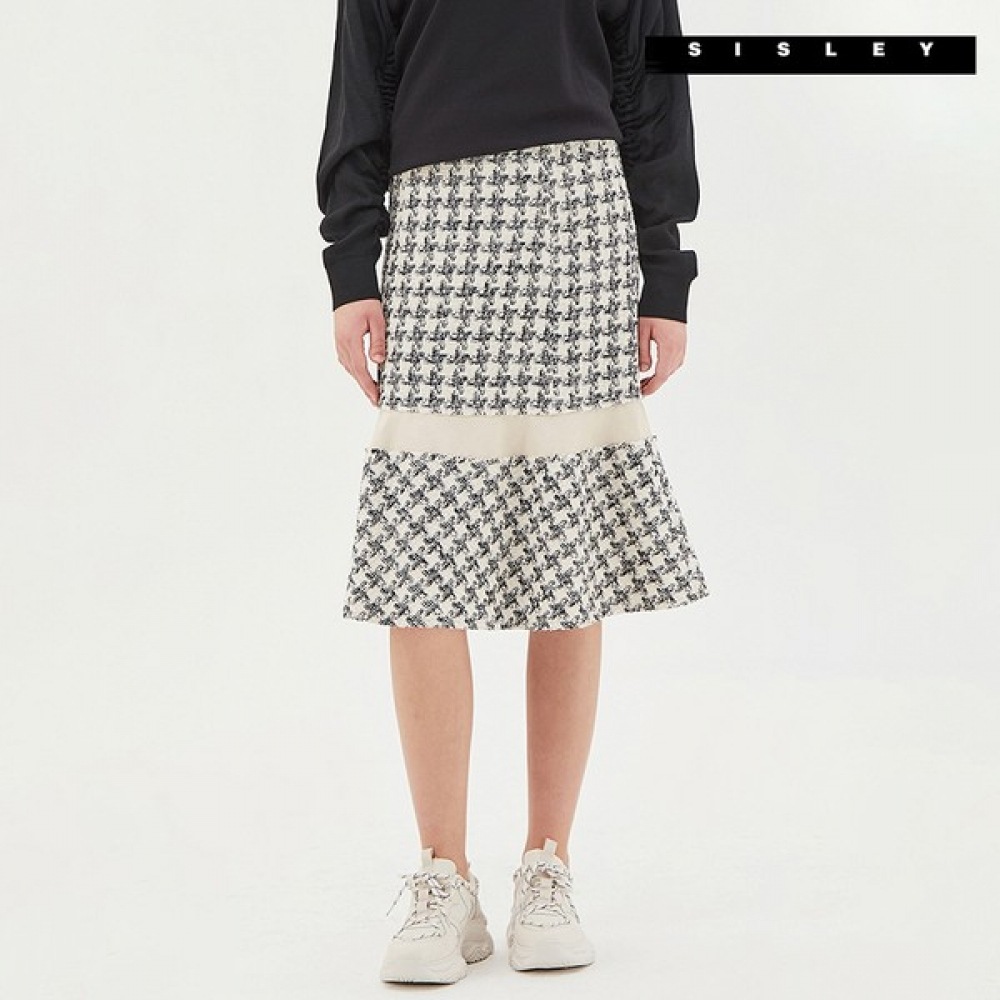 (シスレー) シスレーミックスラインツイードスカート SASK11011-BK