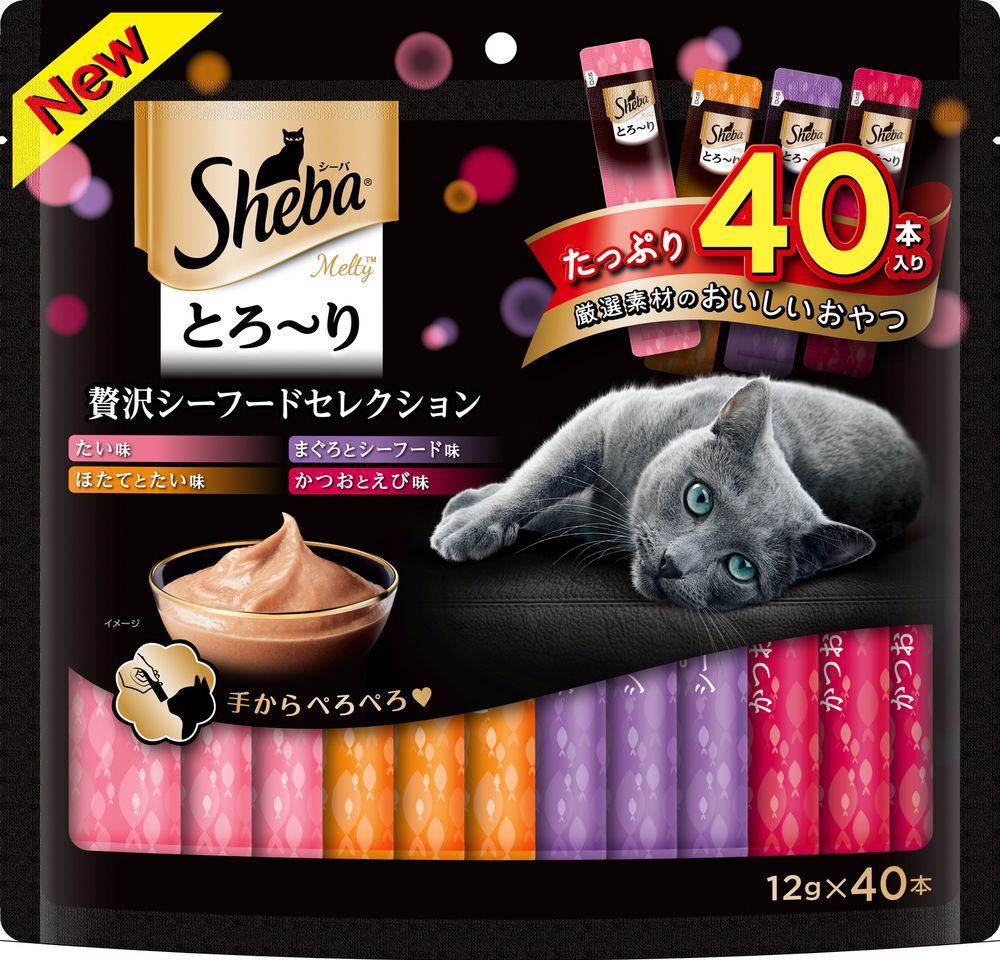 （まとめ買い）マース シーバ とろり メルティ 贅沢シーフードセレクション 12gx40本 猫用おやつ [x3]