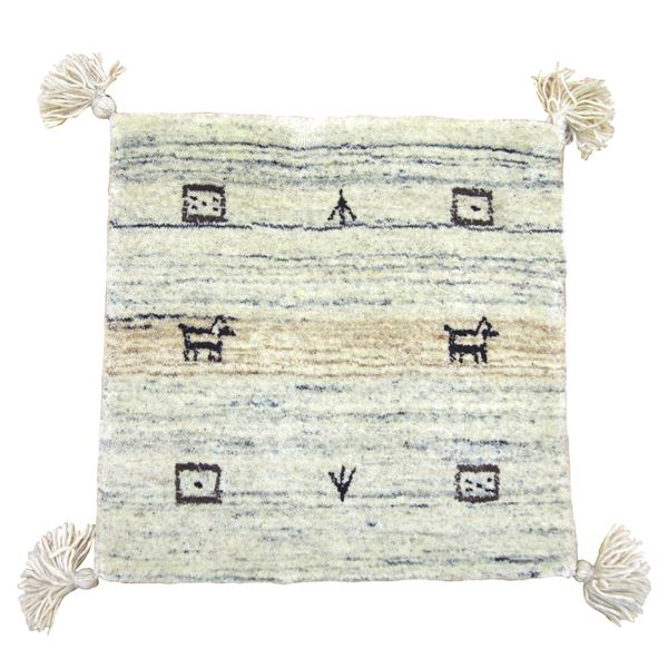 ギャッベ チェアパッド/椅子クッション 約4040cm L16 ウール100％ 保温性 調湿効果 オールシーズン対応 リビング