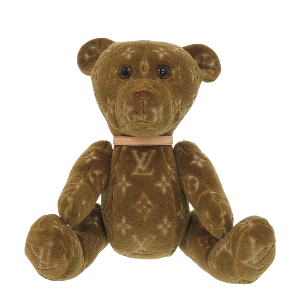 新品同様 ドゥドゥ テディベア モノグラム GI0791 ぬいぐるみ レザー/テキスタル ブラウン LV 1132【中古】 レディース 143,000円