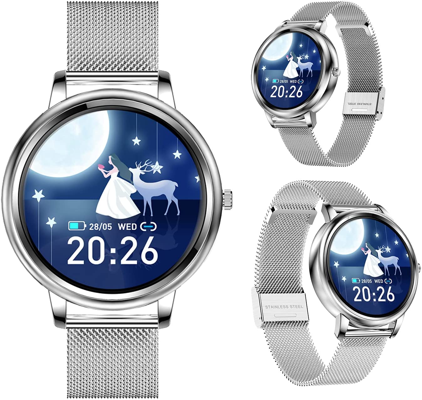 【本日限定価格】 スマートウォッチ 腕時計 おしゃれ 誕生日 着信通知 健康管理 多機能 スポーツ腕