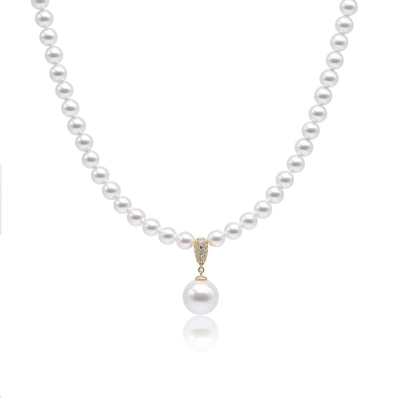 パールペンダントネックレス スワロフスキークリスタル使用 パール 6mm 12mmペンダント