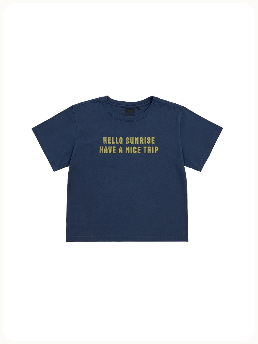 HELLO SUNRISE P-dyed VTG Typo Logo Tee(W) Navy 9,044円