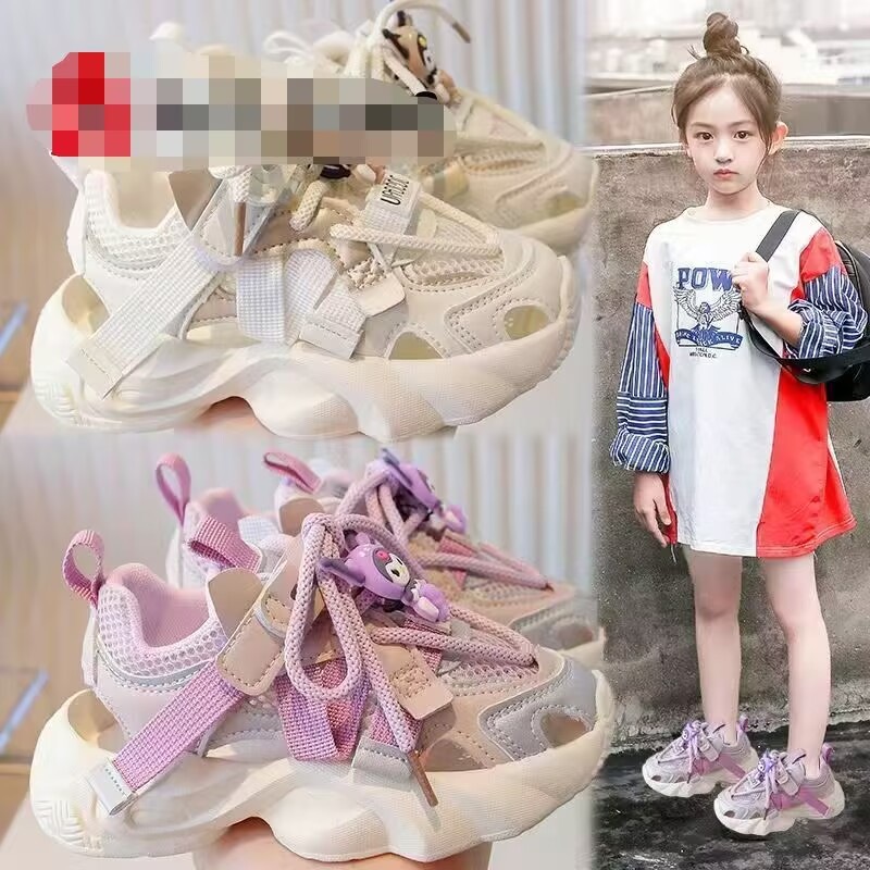 クロミガールサンダル夏の新作おしゃれ透かし網面通気性白シューズスポーツネットシューズカジュアルシューズ