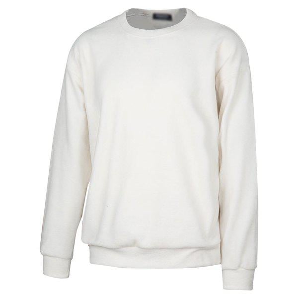 メンズベーシックラウンド長袖フリースTシャツ NE-TSA-Q010-クリーム