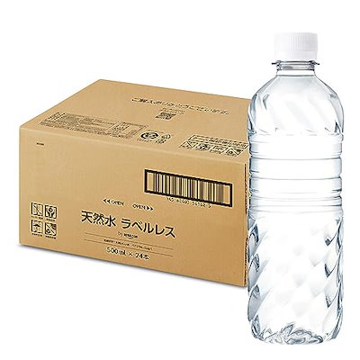 他サイト： by Amazon 天然水 ラベルレス 500ml ×24本 富士山の天然水 バナジウム含有 水 ミネラルウォーター ペットボトル 静岡県産 500ミリリットル (Smart Basic)の商品画像