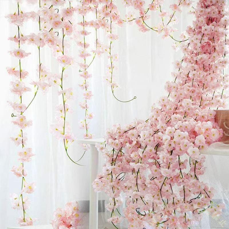 桜 造花 シルクフラワー 1.8m 枯れない花 フェイクフラワー Welina インテリア 壁掛け 花輪 庭園装飾 1本100本入り