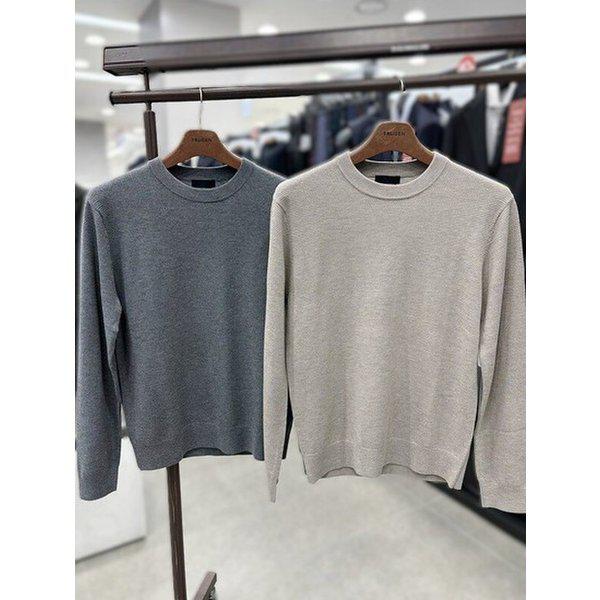メンズウールモヘア9%秋冬UネックラウンドネックニットセーターTシャツ2色
