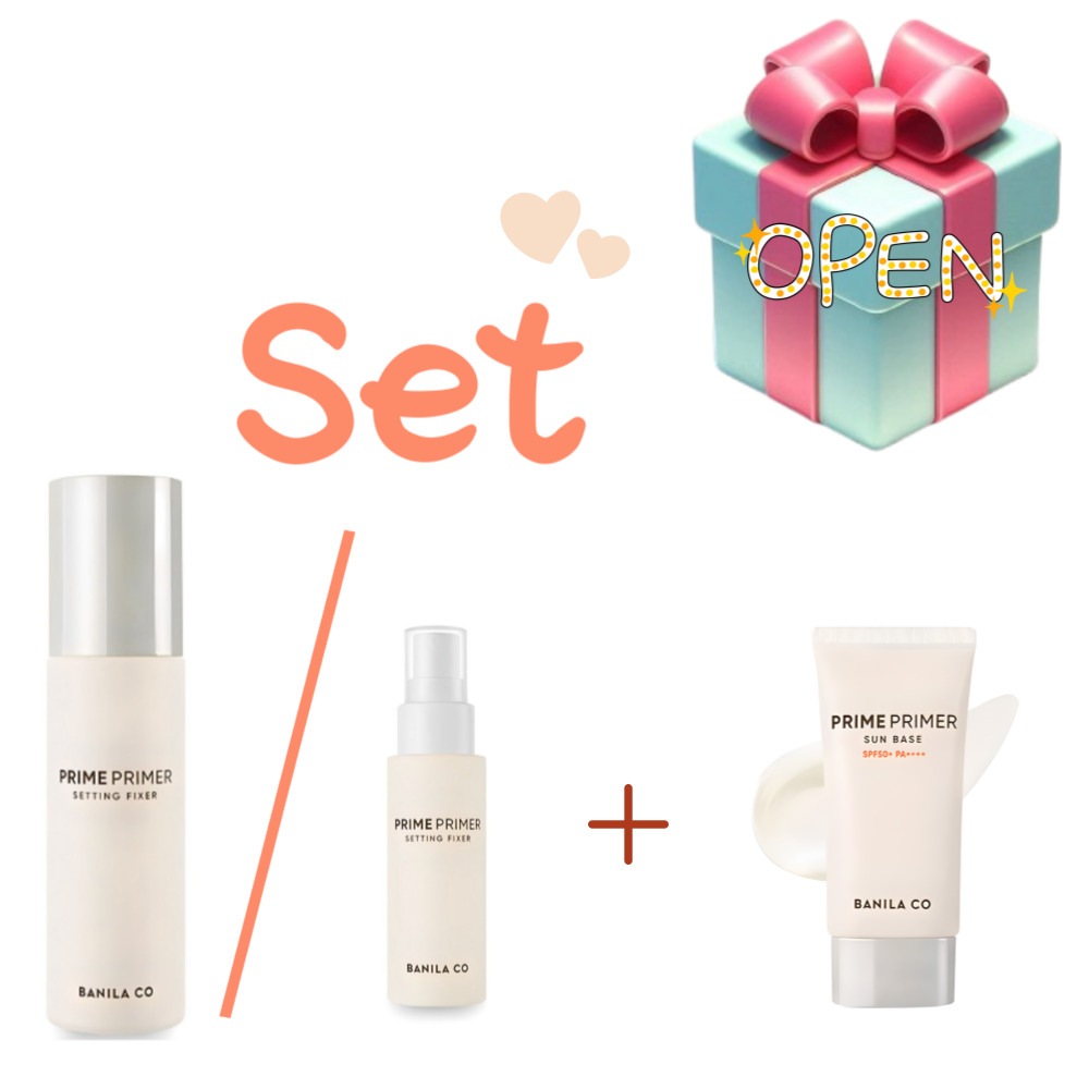 [正規品][韓国人気cosme] メイクアップセット/ プライムプライマー セ ッティングフィクサー,(100ml/50ml) + サンベース 50ml