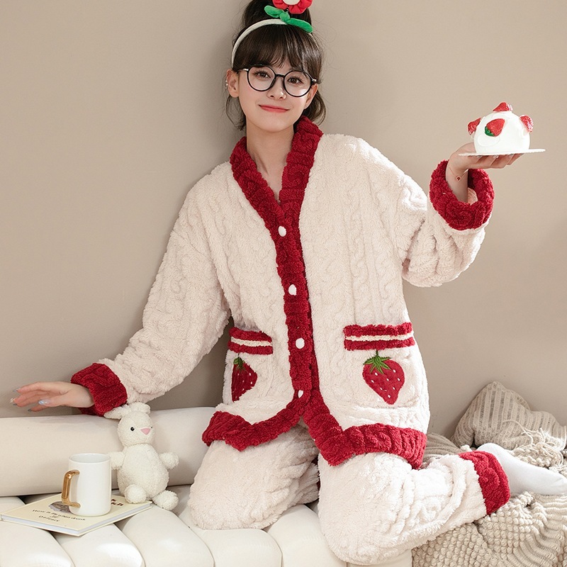 メガ割 メガ割り2点セットコーラルフリース パジャマ レディース 秋冬sweet 裏起毛 厚手 セット ルームウェア