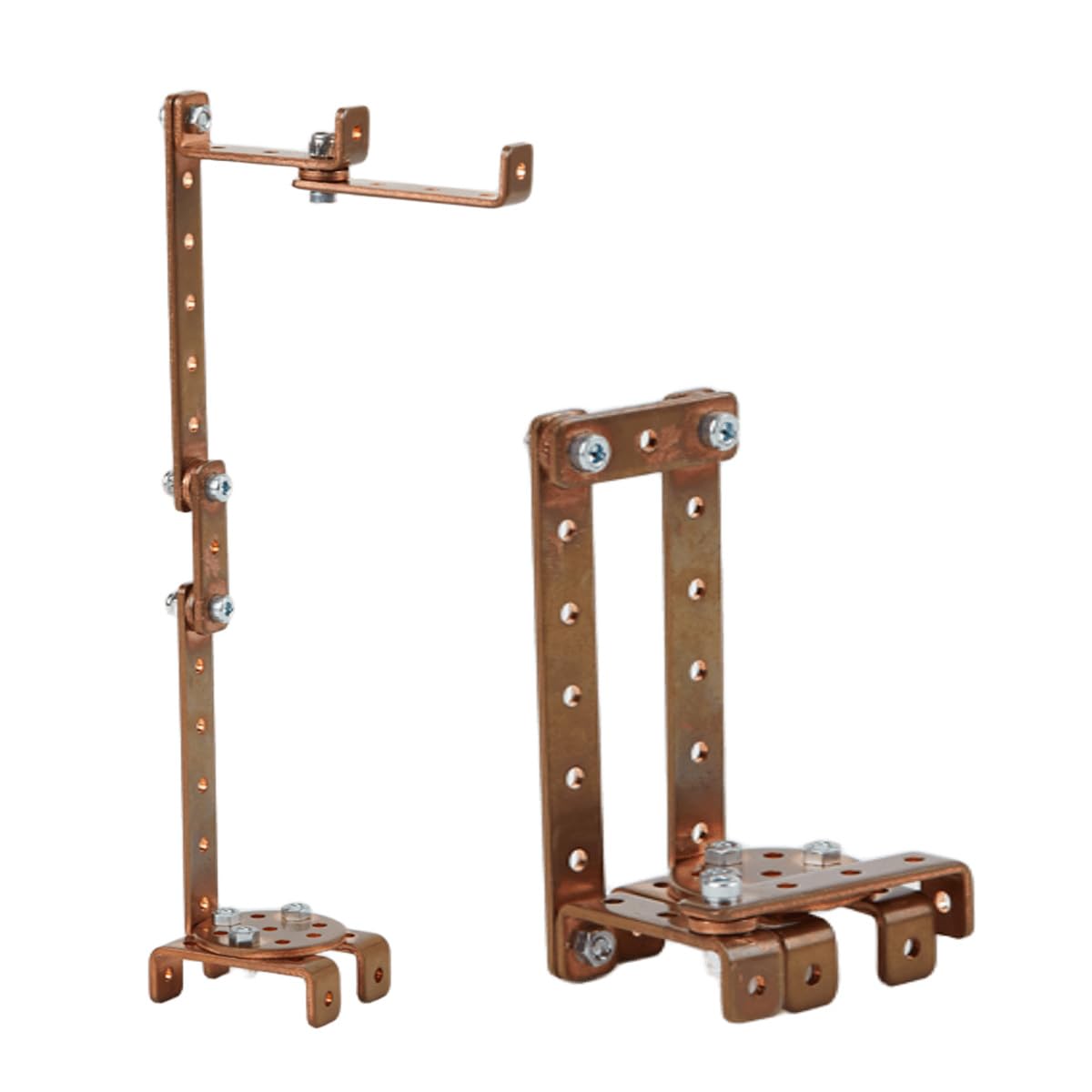 ザオーブロック zaoh block マスク＆モバイルホルダー 真鍮 アルミ 銅 金属製 スマホスタンド マスクハンガー 知育 玩具 触覚 空間認識 立体認識 創造力 (銅 (ブロンズ ブラウン 茶)