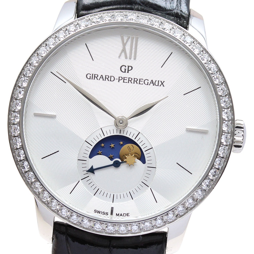 ジラール・ペルゴ GIRARD PERREGAUX 49524 ダイヤベゼル ムーンフェイズ 自動巻き メンズ _823400【中古】