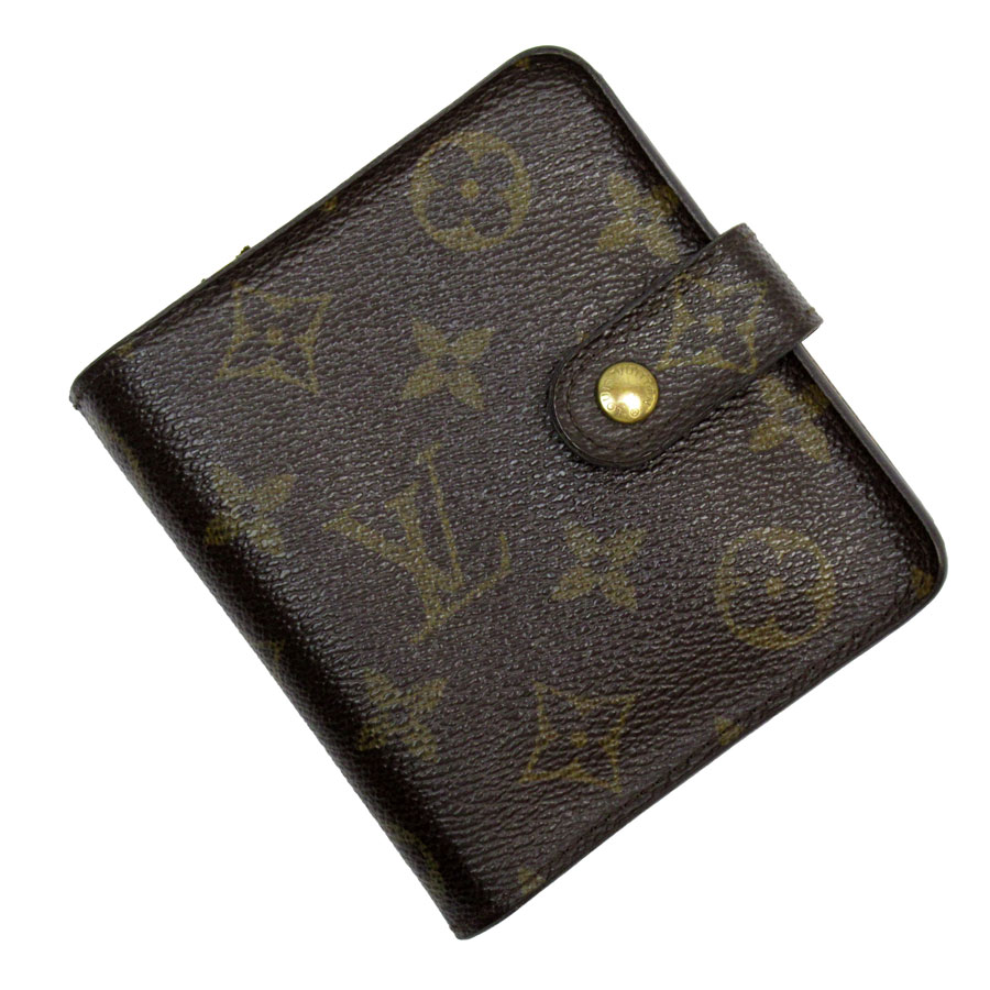 ルイ ヴィトン LOUIS VUITTON 二つ折り財布 モノグラム コンパクトジップ モノグラムキャンバス ブラウン ユニセックス M61667 t19536a