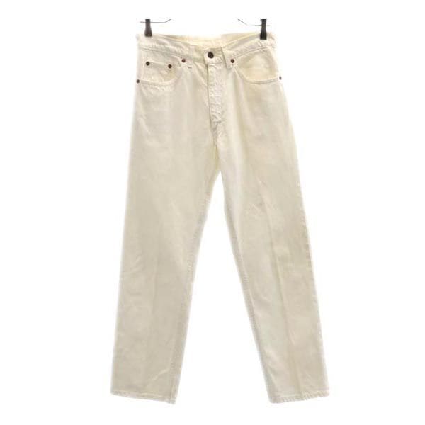 90s ストレートデニムパンツ w29 ホワイト系 ジーンズ メンズ