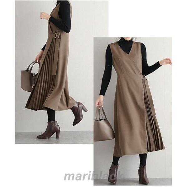 【即納】ワンピース ジャンパースカート レディース 秋 冬 タンクトップ ロングワンピース サロペットスカート ジャンスカ きれいめ 秋冬 30代 40代 50代 4,839円