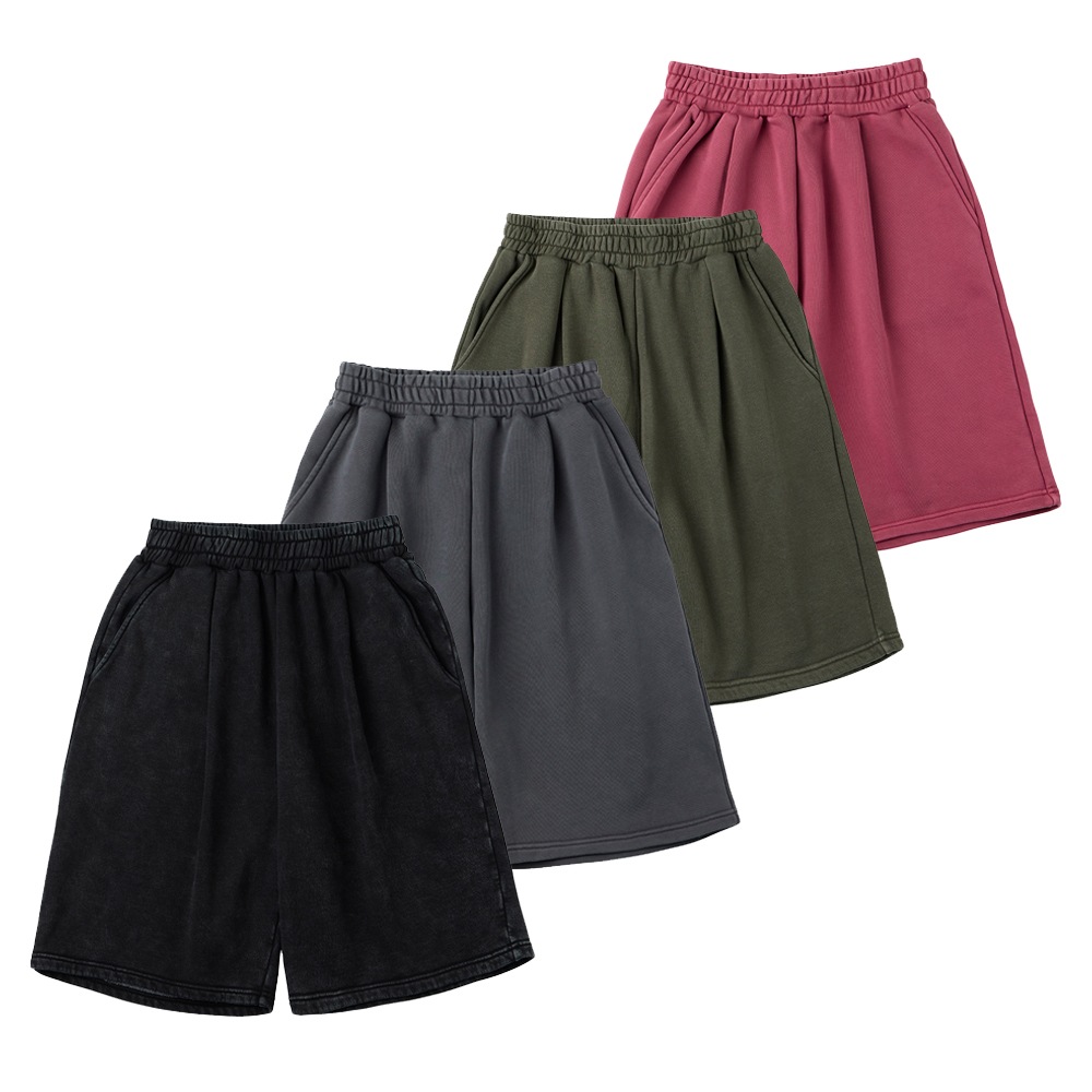 Bermuda Pigment One Pleat Cargo Sweat Shorts Pink