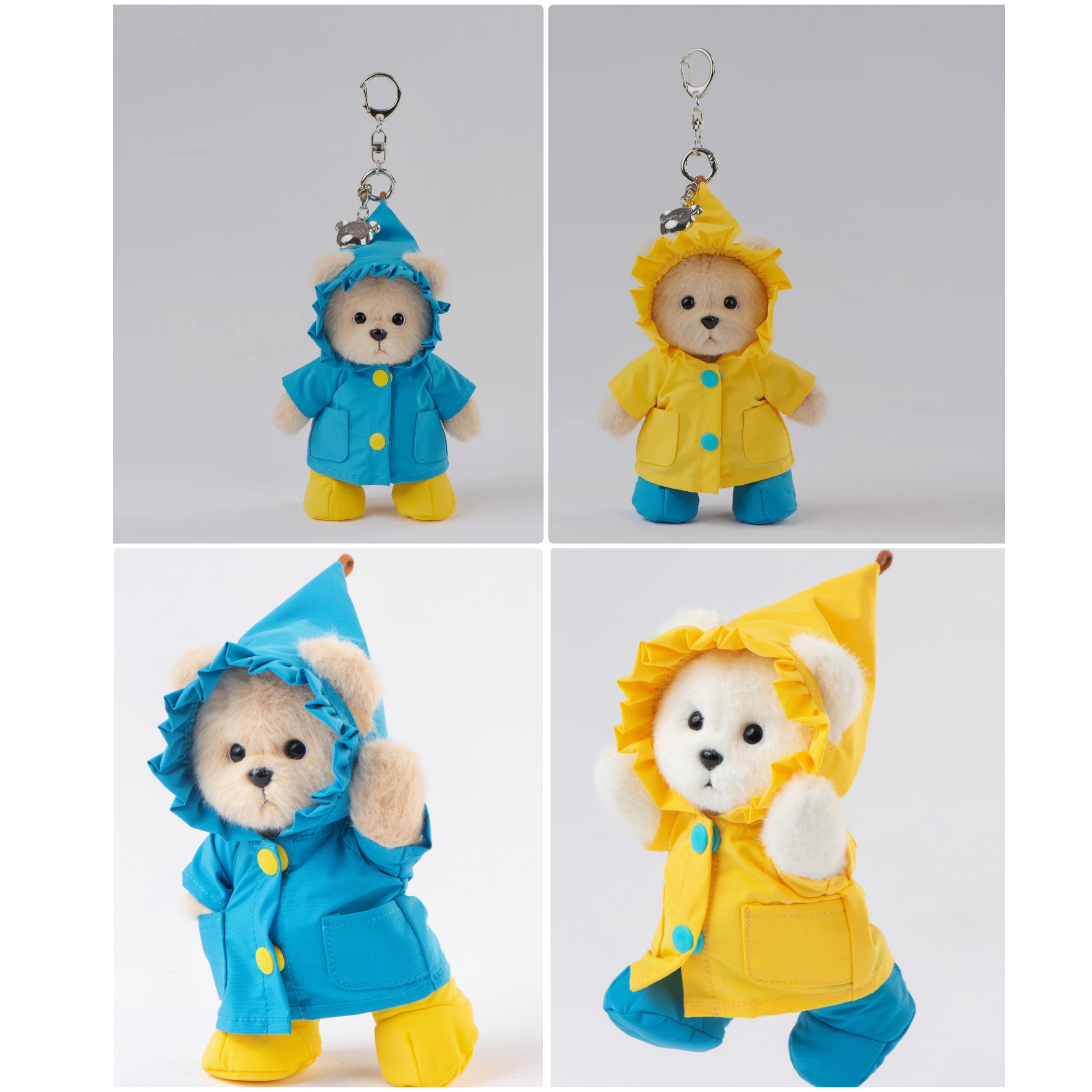 レナベア 黄色い ブルー　レインコート キーリング ミルクティー