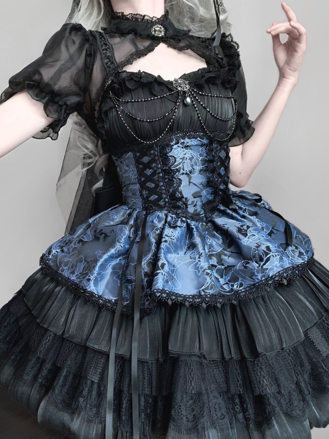 今人気発中コスプレドレスLolita洋服二次元学院祭用人气作ダークjskキャミソールワンピース花嫁茶会