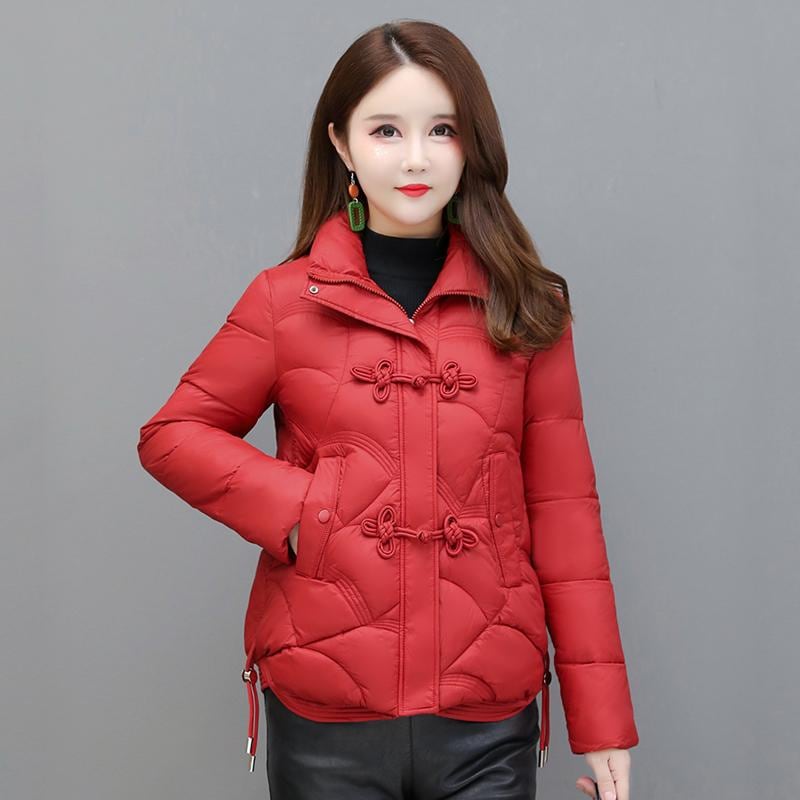 秋服 レディース ファッション オシャレ カワイイ シンプル 大人カワイイ 大きいサイズ ダウン コットン ジャケット スリム ハイエンド バックル