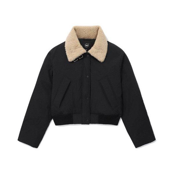 パディングJQS CO2404DP76-BK RDSウーマンシアリングカラショートパファ Black