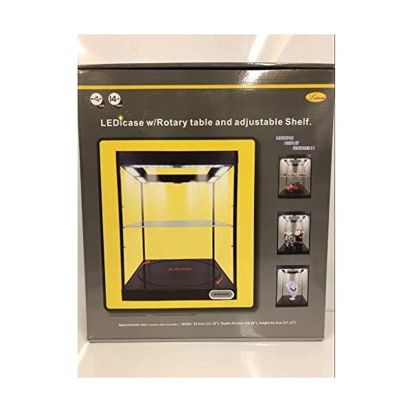 Triple 8 LED Display Case with 30cm Rotary Table Silver Base and Adjustable Shelf T9 並行輸入品
