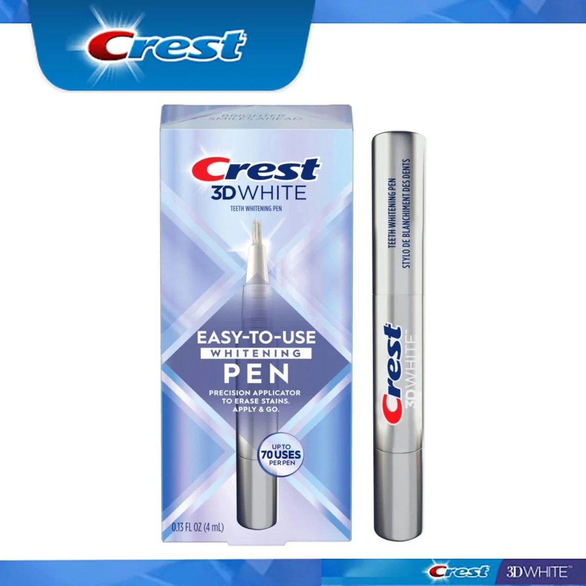 【追跡可能海外メール便】 クレスト ホワイトニング ジェル ペン 4ml Crest 3DWhite Easy-To-Use Whitening Gel Pen, 1 Count 0.13fl oz