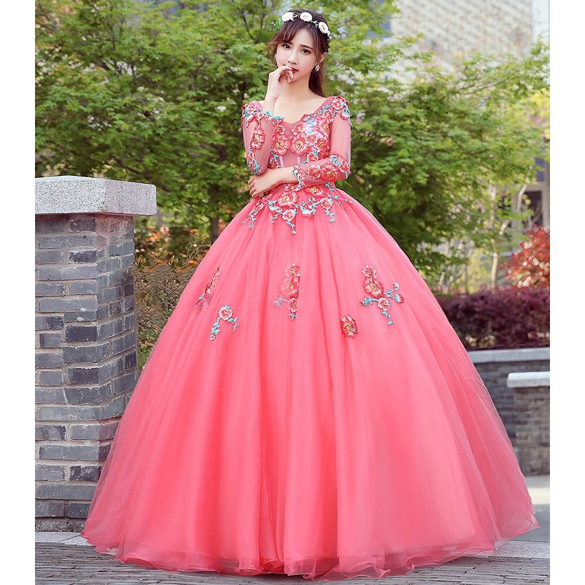 カラードレス 演奏会 安い ロングドレス コンサート 披露宴 パーティードレス 発表会 二次会ドレス 結婚式花嫁 ステージ衣装 ピンク