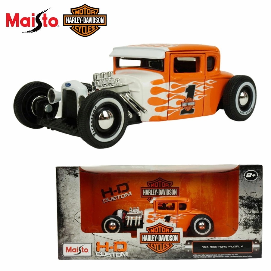 ダイキャスト 1/24 箱入り ミニカーMAISTO 1:24 1929 FORD MODEL A HARLEY-DAVIDSON H-D CUSTOMマイスト フォード モデルエー