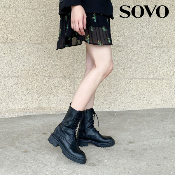 SOVO/ロイド/レースアップ/戦闘ブーツ/4cm